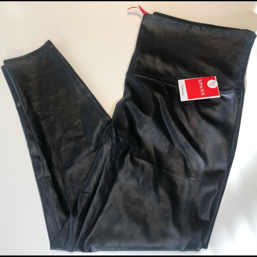 SPANX Faux Leather Leggings 3X Petite NWT